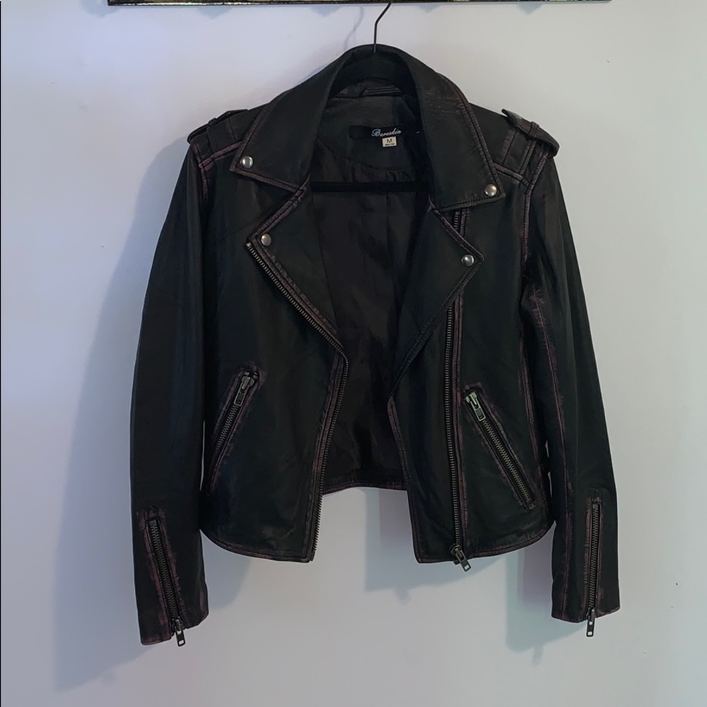 Bareskin dark purple leather jacket